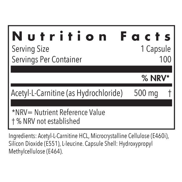 Acetyl-L-Carnitine 500mg x 100 Capules-Expires 13.02.27