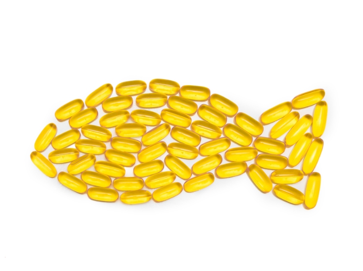 Fish shape made from fish oil supplements