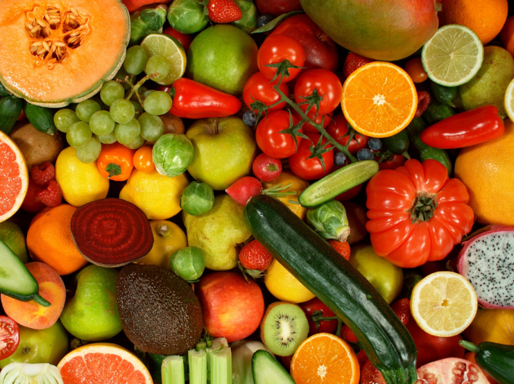 Whole foods rich in nutrients supporting skin, hair and nail health